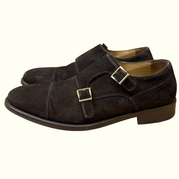 Emidio Tuicci Espana Brown Mens Brassy Gold Buckled Shoes Size Mens 41 - Picture 1 of 10